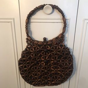 Vintage Wooden Beaded Bag